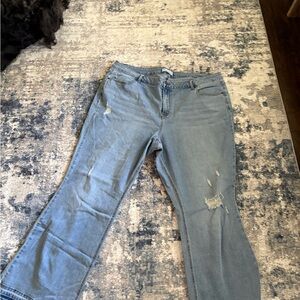 Women’s Light Blue Distressed Boot Cut Jeans